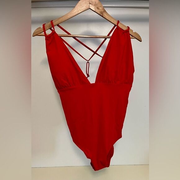 NWT - Sunn Lab Swim Women's Strappy Back One Piece Swimsuit-Large - Picture 3 of 5